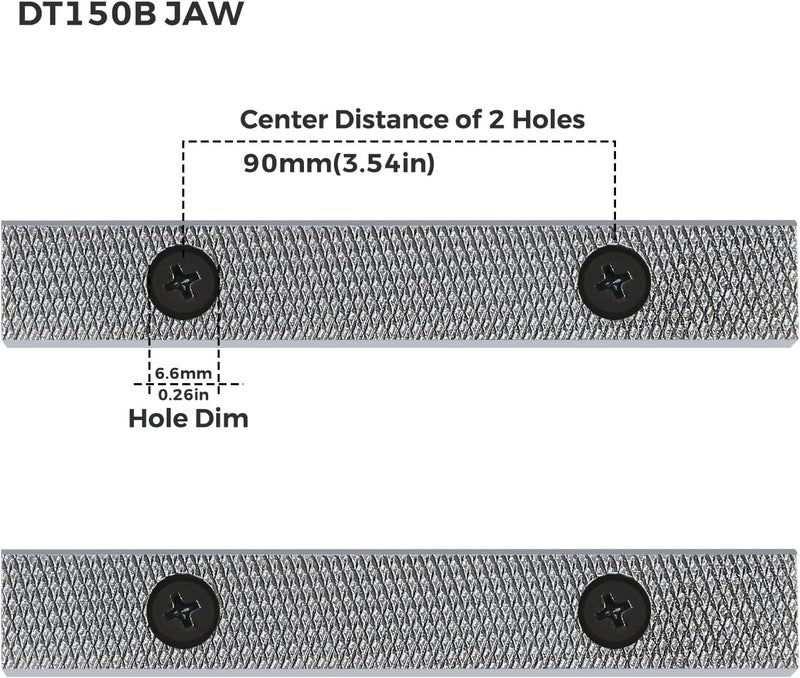 Forward 6 Inch Replacement Steel Jaw Plates (1 Pair) and Screws for DT150B Multipurpose Vise - Image 2